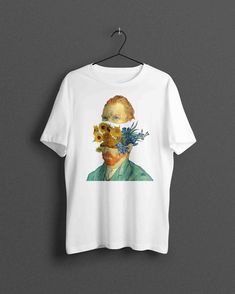 Vincent Van Gogh T-shirt, Aesthetic T-shirt, Sunflower shirt, Van Gogh Irises, Surreal Tee by ArtOfSilentium on Etsy https://www.etsy.com/listing/814242069/vincent-van-gogh-t-shirt-aesthetic-t Artsy Artwork T-shirt For Summer, Artsy White T-shirt With Artwork, White Custom Print Artistic Art, Artsy Summer T-shirt With Artwork, White Artistic Art With Custom Print, Artistic White Art With Custom Print, Artsy Summer T-shirt, Artistic Custom Artwork T-shirt For Summer, Artistic T-shirt With Custom Artwork For Summer