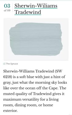 the article is about sherylin williams tradewind