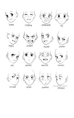 an image of different facial expressions on a person's face, including the eyes and head