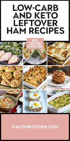 Pinterest image for Low-Carb and Keto Leftover Ham Recipes showing featured recipe. Low Carb Ham Dishes, Keto Ham Dinner Recipes, Healthy Meals With Ham, Ham Leftover Recipes Keto, Keto Leftover Ham Recipes, Keto Ham Recipes Leftover, Low Carb Leftover Ham Recipes, Keto Recipes With Ham, Keto Recipes Using Ham