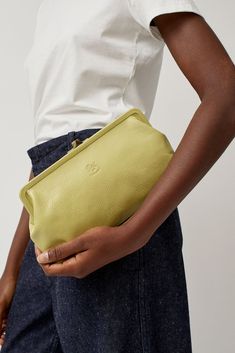 Il Bisonte Classic Clutch in Pistachio Green Leather Evening Wallets, Classic Green Bag For Spring, Classic Green Bags For Spring, Green Leather Pouch Wallet, Leather Clutch With Snap Closure And Rectangular Shape, Classic Leather Clutch With Snap Closure, Chic Green Leather Clutch, Everyday Green Clutch, Green Leather Clutch With Removable Pouch