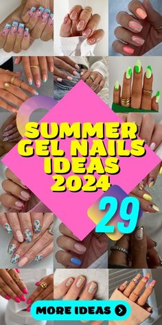 Summer Nails 2024 Gel, Holiday Nails 2024 Summer, Holiday Nails Summer Gel Polish, Gel Short Nails Ideas Summer, Summer Gel Nail Designs 2024, Trending Nails For Summer 2024, Short Sassy Nails, Summer Gel Nails 2024, Bright Gel Nail Designs