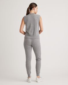 Cashmere sweatpants are what everyone needs right now. Our cashmere joggers are made from 100% Grade A Mongolian cashmere. And, they're available at a radically low price. P. S. pair them with our Cashmere Full-Zip Hoodie for the ultimate cashmere sweatsuit.  | Quince | Women's Mongolian Cashmere Sweatpants in Heather Grey, Size XL Casual Cashmere Sweatpants For Fall, Casual Fall Cashmere Sweatpants, Casual Cashmere Bottoms With Ribbed Waistband, Fall Cashmere Sweatpants For Loungewear, Relaxed Fit Cashmere Pants For Loungewear, Casual Cashmere Bottoms With Elastic Waistband, Relaxed Fit Cashmere Bottoms For Loungewear, Cozy Cashmere Lounge Bottoms, Casual Cashmere Long Pants