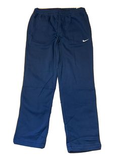 AUTHENTIC NIKE SWOOSH FLEECE SWEAT PANTS 826424-410 NAVY/WHITE STANDARD FIT 2 SIDR POCKETS 80% COTTON  20% POLYESTER Navy Sporty Joggers For Loungewear, Sporty Navy Joggers For Loungewear, Sporty Navy Cotton Joggers, Navy Cotton Sweatpants Sportswear, Casual Tracksuit With Side Pockets For Sports, Navy Athleisure Sweatpants For Sports, Navy Cotton Sweatpants For Sports, Nike Blue Relaxed Fit Sweatpants, Navy Sporty Joggers For The Gym