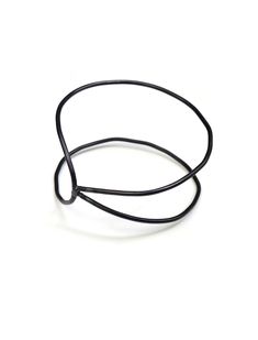 Steel Bracelet - Clean lines make an elegant statement in this off-round bracelet of blackened steel. Choose size S (approx. 2.38dia), M (approx. 2.5dia), or L (approx. 2.88dia). Minimal Bracelet, Blackened Steel, Glass Furniture, Wide Bracelet, Artful Home, Black Jewelry, Black Necklace, Black Earrings, Diy Charms