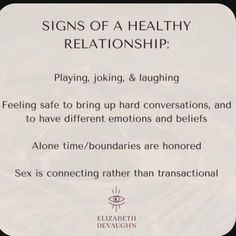 a sign that says signs of a healthy relationship