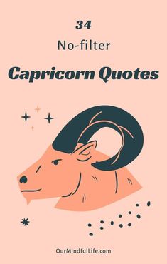 the capricon quote is shown in pink and black with an orange background that says,