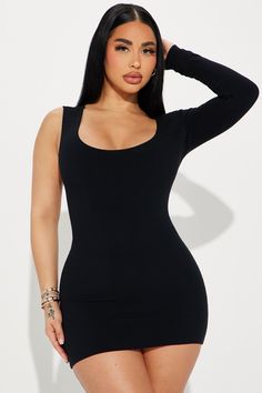 Brandi Snatched Mini Dress - Black Black Seamless Mini Bodycon Dress, Black Long Sleeve Mini Dress With Back Zipper, Black Non-stretch Mini Bodycon Dress, Dress One Shoulder Long, Forever 21 Black Mini Dress Flirty Style, Fitted Black Mini Dress By Forever 21, Female References, Hack Tool, Stephanie Rao