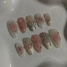 24Pcs Pink Almond French Press on Nails With 3D Bow ripple charms Design Fake Nails Ballerina False Nails Full Cover Nail Tips Hign-concerned Chemical: None Number of Pieces: COMBO Material: Acrylic Quantity: 24Pcs Size: L Size: NONE Application: Finger Nail Length: as shown Nail Width: as shown Model Number: press on nails Item Type: False Nail Type: Full Nail Tips Product name: Nails Weight: About 25g Style: Glue Feature: Long Feature 1: Fake Nails Feature 1: Wearable Detachable Feature 1: Lon Press On Nail Art Designs, Seventeen Inspired Nails, Long French Nails, Ballerina Nail, Grass Pattern, Korean Nails, Fake Nails With Glue, Nail Length, Pearl Design