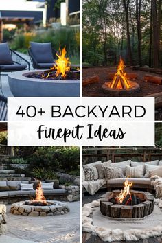 backyard fire pit ideas with text overlay