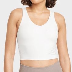 This Is Similar Style To The Lululemon Align Tank Top. From Target. Never Worn Just Sat In My Closet. Versatile White Everyday Crop Top, Versatile White Crop Top For Everyday, White Seamless Versatile Tank Top, Versatile White Seamless Tank Top, White Activewear With Built-in Bra, Versatile White Seamless Tops, Basic White Top With Built-in Bra, Versatile White Tops With Built-in Bra, Versatile White V-neck Tank Top