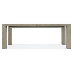 a concrete table with two legs and a long rectangular top, on a white background