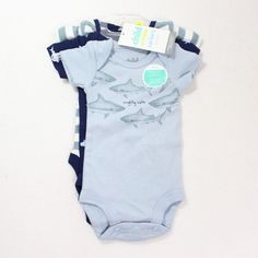 Brand New With Tags Child Of Mine By Carter's Bodysuits Baby Boy Size Preemie Set Of 3 Short Sleeve Bodysuits - Blue, Sharks, Stripes, Etc Cute Blue Short Sleeve Bodysuit For Summer, Blue Fitted Cotton Short Sleeve Bodysuit, Fitted Blue Short Sleeve Bodysuit For Playtime, Blue Cotton Short Sleeve Bodysuit, Playful Blue Short Sleeve Bodysuit, Fitted Blue Bodysuit For Playtime, Blue Fitted Bodysuit For Playtime, Blue Fitted Short Sleeve Onesie, Blue Cotton Bodysuit For Playtime