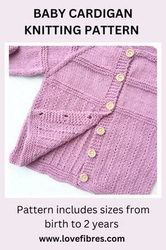 a baby cardigan knitting pattern with buttons