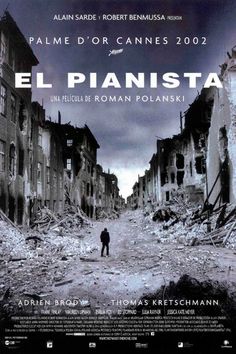 the movie poster for el piaistaa, starring in spanish and english language with an image of a man standing on a destroyed street