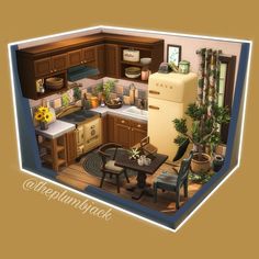 Bloxburg House Ideas Floor Plan, Sims 4 Loft, Floor Plan Bloxburg, Sims 4 Cottage, Cottage Flooring, Sims 4 Kitchen, Sims 4 Challenges