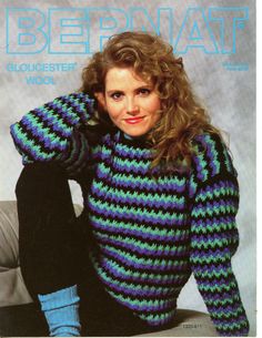 Gloucester Wool Bernat Knitting Pattern Book #611 - 2 Sweaters Women Men Unisex Vintage 1987 - 2 sweater patterns to be made with worsted weight yarn. Classic Styles! The sweater on the front cover has instructions to make in 4 women's sizes small to extra large.  The back cover sweater is unisex and can be made for men and women in 4 sizes chest 32 through 50 inches.  Charts and diagrams where needed.  This listing is for the pattern only - not for the yarn or other materials, not for a finishe Sweater Tutorial, Sweater Patterns, Sweaters Women, Retro Sweater, Vintage Knitting Patterns, Sweater Crochet Pattern, Gloucester, Summer Patterns, Worsted Weight Yarn