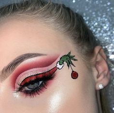 "Turn heads this holiday season with these stunning Christmas eye makeup ideas! Explore glittery cut creases, frosty eyeshadows, and bold eyeliner styles inspired by the season of joy. Perfect for any festive occasion!" #ChristmasMakeup 🎄 #HolidayGlam ✨ #FestiveLooks #EyeMakeupGoals #Christmas2024 #MakeupTrends #HolidayBeauty #GlitterMakeup #MUA #ChristmasPartyLooks #GlamUp #WinterBeauty The Grinch Eye Makeup, Winter Holiday Makeup, Grinch Christmas Makeup, Christmas Makeup Grinch, Xmas Eye Makeup, Grinch Eyeliner, Xmas Eyeliner, Grinch Eye Makeup, Grinch Makeup Looks