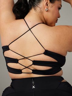 Wildcat Strappy-Back Tank in Black | SAVAGE X FENTY Savage X Fenty, Everyday Basics, Black Caviar, Sports Top, Crop Tank, Wild Cats, Rihanna, Criss Cross, Netherlands