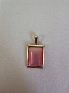 Silver tone Pink square glass stone necklace pendant  Lucy Pink Square Jewelry Gift, Pink Square Jewelry For Gifts, Elegant Glass Rectangular Pendant Jewelry, Rectangular Glass Jewelry For Gifts, Rectangular Glass Jewelry Gift, Elegant Nickel-free Rectangular Necklace, Pink Square, Stone Necklace, Necklace Pendant