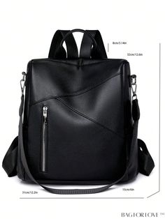 BagForLove - Chic Litchi Embossed PU Classic Backpack - Black, Ideal for Women, Rookies & Professionals Product Description Color Black Composition 100% Polyester Coating 100% Polyurethane Bag Size Medium Pattern Type Plain Type Classic Backpack Material PU Size Chart INCH CM Handle Height Strap Length Bag Height Bag Width Bag Length 3.1 inch 33.5/21.7 inch 12.6 inch 5.9 inch 12.2 inch Handle Height Strap Length Bag Height Bag Width Bag Length 8 cm 85/55 cm 32 cm 15 cm 31 cm Details Pictures Sim Casual Black Faux Leather Backpack, Black Faux Leather School Backpack, Black Faux Leather Rectangular Backpack, Black Rectangular Faux Leather Backpack, Large Capacity Black Backpack For Errands, Black Large Capacity Backpack For Errands, Trendy Black Backpack For Errands, Black Casual Backpack For Errands, Casual Black Backpack For Errands