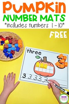 pumpkin number mats with free printables for kids