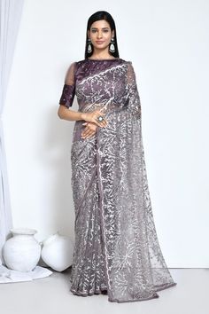 Mauve net sequins embroidered saree with blouse N8117 Get your hands on the newest collection of exquisite satin silk sarees adorned with intricate embroidery and stunning stone embellishments, all at budget-friendly prices. These sarees feature soft pastel tones and elegant floral designs, ensuring they remain stylish and timeless for years to come. Purchase these luxurious satin silk sarees exclusively at Kollybollyethnics. Desc:  Color : Mauve Fabric : Net Blouse Work : embroidery with sequence  Wash Care : Dry clean Sleeve Style : Half Sleeve Long Sleeves : Done only in Custom Stitch Sleeves Lining : Done only in Custom Stitch Bust Size : 32 to 42 Inches Occasion : Festival   Christmas   Eid   Ceremonial   Pongal   Lohri   Gudi Padwa   Onam   Ugadi   VaisakhiFancy saree satin silk Luxury Blouse Piece For Eid, Luxury Blouse Piece For Eid Ceremonies, Luxury Long Sleeve Blouse For Eid, Luxury Self-design Saree For Eid, Designer Saree Look, Saree Satin, Mauve Fabric, Sequins Saree, Lehenga Style Saree