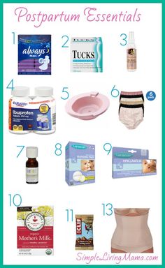 the top ten postpartum essentials for women to use in her breasting routine