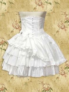 Wardrobe  (Need matching clothing, ruffled blouse or white lace neck ruffle etc) White Ruffle Dress, Corset Skirt, Tier Skirt, Steampunk Fashion, Satin Dress, Lolita Fashion, Skirts For Sale, Skirt Top, Ruffle Dress