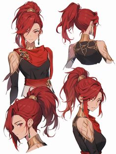 Red Hair Anime Female Character Design, Red Hair Natural Looking, Anime Woman Red Hair, Fire Hair Drawing, Red Hair Female Character Art, Red Hair Character Design, Red Haired Character, Red Hair Drawing, Red Dragon Art