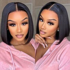 Wear To Go Wig Short Cute Bob Cut Human Hair Lace Wigs For Women Middle Part Lace Wig Peruvian Remy Highlight Bob, 12 Inch Hair, Lace Frontal Bob, Short Straight Bob, Natural Human Hair, Straight Bob, Pixie Cut Wig, Straight Lace Front Wigs, Short Bob Wigs