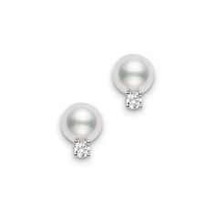 Akoya Pearl Diamond Stud Earrings Mikimoto Jewelry, Diamond Collection, Akoya Pearls, Diamond Stud Earrings, Pearl Diamond, Diamond Stud, Pearl Studs, Diamond Earrings Studs, Everyday Essentials