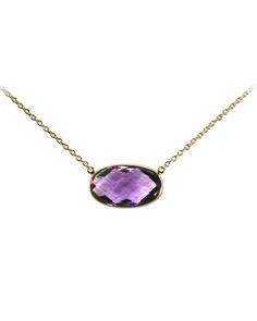 Faceted Oval Amethyst Necklace White Gold Necklace, White Gold Necklaces, Amethyst Jewelry, Amethyst Necklace, Gold Necklace, Amethyst, White Gold, Gemstones, Chain