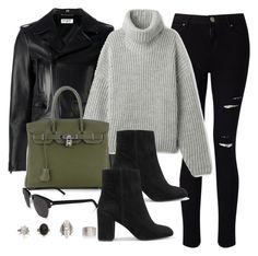 "Untitled #14198" by vany-alvarado ❤ liked on Polyvore featuring Miss Selfridge, Yves Saint Laurent, HermÃ¨s and Alexander Wang Work Outfit Ideas, Look Formal, Fashion Lookbook, Business Casual Outfits, Winter Fashion Outfits, Polyvore Outfits, Fall Winter Outfits, Leather Jackets, Moda Fashion