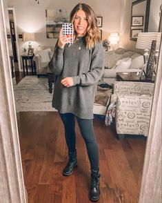 Everything is on sale!! This sweater is 40% off! So cozy and long enough for leggings. I’m wearing an xs and could have sized down another size. My ugg boots are on sale for $111 Follow me in the @LIKEtoKNOW.it shopping app to shop this post and get my exclusive app-only content! #liketkit #LTKunder50 #LTKshoecrush #LTKsalealert @liketoknow.it http://liketk.it/34Z8w Long Sweater Leggings Outfit, Leggings And Long Sweater Outfit, Teacher Legging Outfits Fall, Leggings And Boots Outfit Fall, Leggings With Booties Outfit, Comfy Teacher Outfits Winter, Comfy Leggings Outfit, Leggings And Sweater Outfit, Comfy Legging Outfits