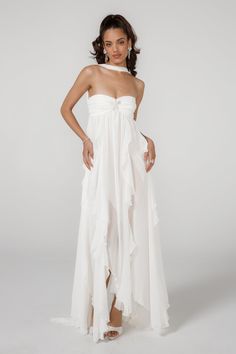 Mariah Dress (White) – Nana Jacqueline Long Tube Dress, 파티 드레스, Dream Dresses, Elegant Maxi Dress, Tassel Dress, Looks Street Style, Sleeveless Dress Summer, Backless Maxi Dresses, Cocktail Party Dress