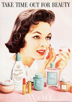 Vintage Clothes/ Fashion Ads of the 1950s (Page 33) 1960s Makeup Tutorial, Stare Reklamy, 1950s Makeup, 1960s Makeup, 50s Makeup, Vintage Parfum