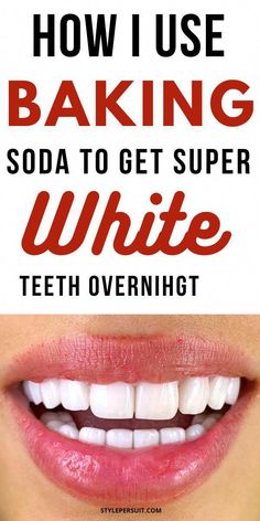 Baking Soda For Teeth, White Teeth Overnight, Baking Soda Teeth, Natural Teeth Whitening Diy, Baking Soda Teeth Whitening, Teeth Whitening Homemade, Teeth Whitening Remedies, Teeth Whitening Diy, Diy Teething