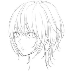 Simple Anime Hair, Hair Anime, Anime Drawings Tutorials, Art Tutorials Drawing, Art Drawings Sketches Simple, Sketchbook Art Inspiration, Anime Sketch, Drawing Base, Drawing Poses