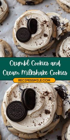 cookies and cream milkshake cookies with oreos on top