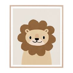 an animal with a brown mane is shown in a square frame on a white background