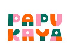 the words pappu kalya are made up of different colors and shapes