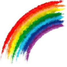 a rainbow painted in watercolor on a white background, with the colors being added to it