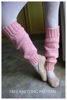 a person with pink socks and ballet shoes