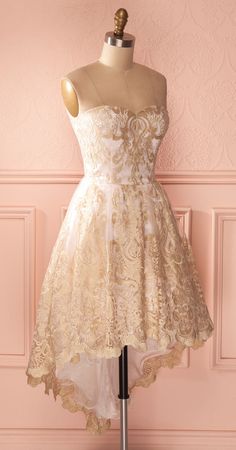 Sweetheart Homecoming Dresses, Hi-low Homecoming Dresses, Gold Lace Homecoming Dresses Gold, Embroidered Bustier, Sweetheart Homecoming Dress, Dresses Gold, Pink And, Tulle Homecoming Dress, Palace Garden, Boutique 1861, Dresses Homecoming