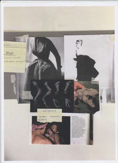 a collage of photos and post - it notes is shown in black and white