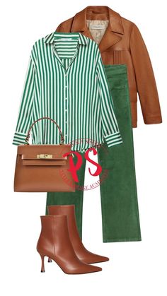 Fall Outfits Women Office Wear, Green Formal Pants Outfit, Green Striped Pants Outfit, Green Pants Fall Outfit, Green And Tan Outfit, Colour Combinations Fashion, Office Wear Women, Stylish Work Attire