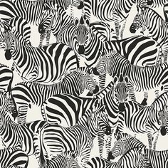 Jemima Black Zebra Wallpaper from Design Department by Brewster Zebra Wallpaper, Brewster Wallpaper, Brewster Wallcovering, Contemporary Graphic Design, Contemporary Graphic, Animal Print Wallpaper, Wallpaper For Sale, Zebras Animal, Contemporary Wallpaper