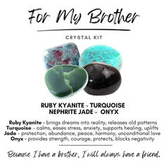 Green Goldstone, Ruby Kyanite, Brother Brother, Crystal Healing Chart, Crystals Healing Properties, Blue Onyx, Crystal Therapy, Witchy Stuff, Crystal Healing Stones