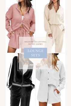 four different styles of women's lounge sets